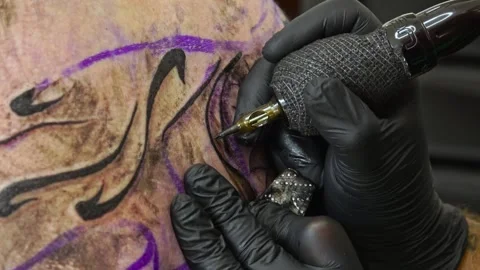 Tattoo Art: A Close-Up Perspective Video stock 288689548