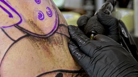 Tattoo Art: A Close-Up Perspective Video stock 288689986