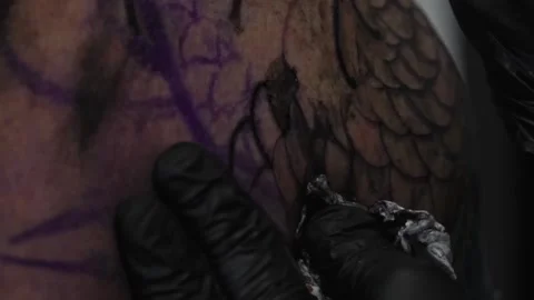 Tattoo Art: A Close-Up Perspective Stock Footage 288690388