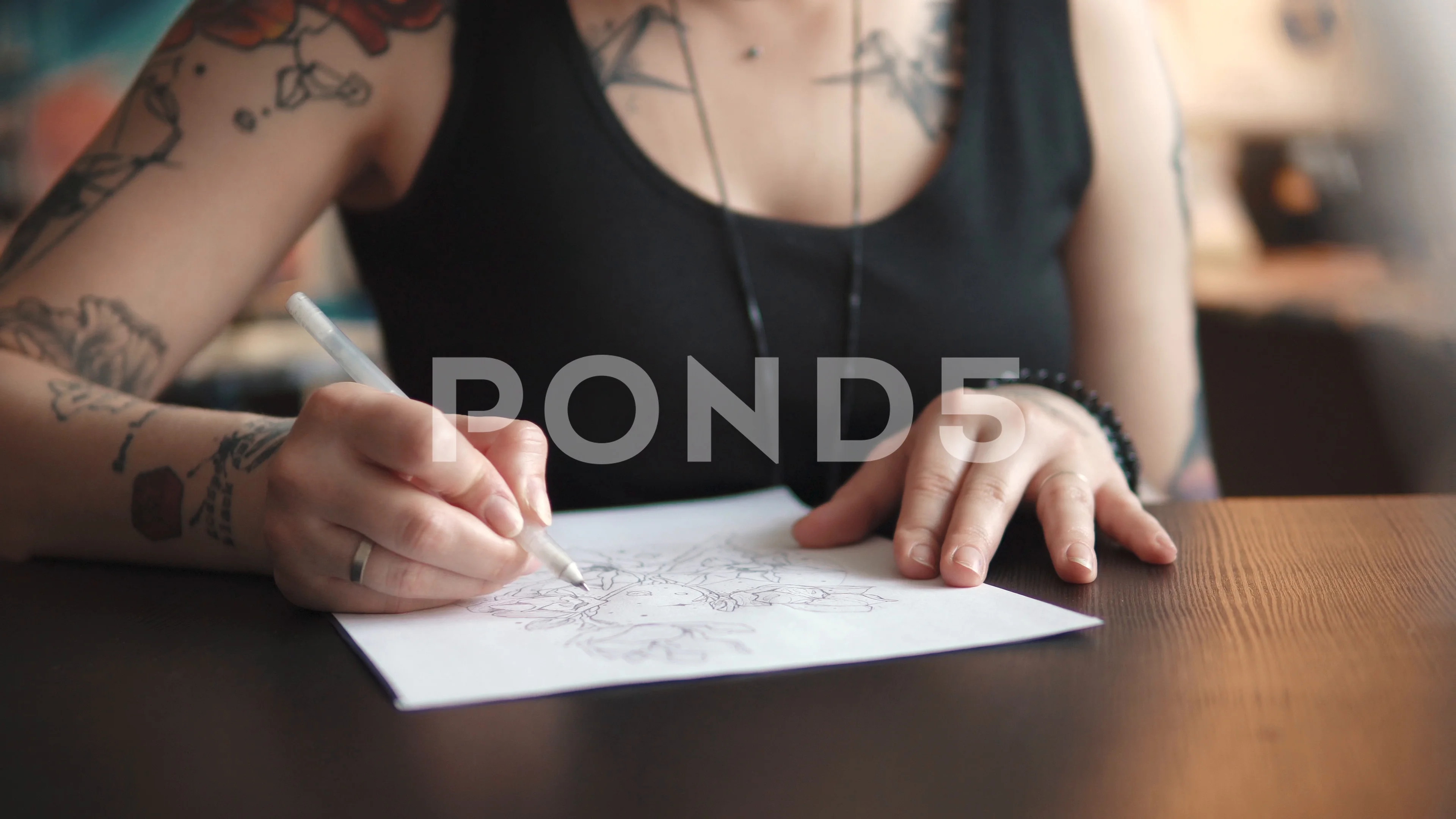 Young Tattoo Artist Drawing Sketch Inside Ink Studio - Hipster Tattoer at  Work - Contemporary Skin Trends Generation - - Focus on Stock Photo - Image  of graphic, culture: 171071370