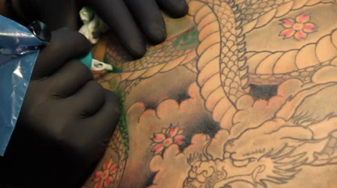 Tattoo Artist Working Stock Footage 39828465