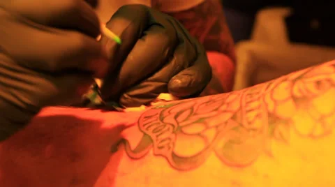Tattoo Artist Working Video stock 39828481