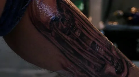 Tattoo being bandaged Stock Footage 48435628