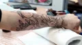 Tattoo being put on arm HD Footage