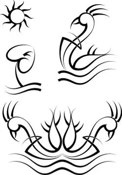 Tattoo bird design Stock Illustration