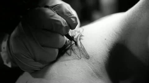 Tattoo black and white 스톡 동영상 11293536