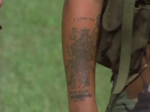 Tattoo on a cadet's hand Video stock 79877586