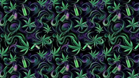 Tattoo Cannabis Flow – Horizontal Motion Stock Footage 306470402