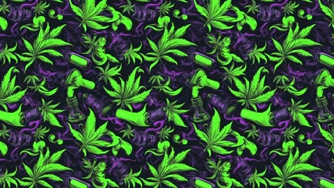 Tattoo Cannabis Pulse – Horizontal motion Video stock 306480925