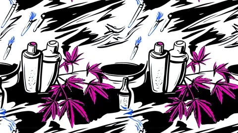 Tattoo Cannabis Rush – Diagonal motion Stock Footage 306488666