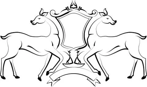 Tattoo deer design Stock Illustration