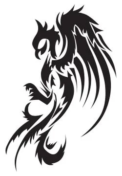 Tattoo design of phoenix, vintage engraving. Stockillustratie