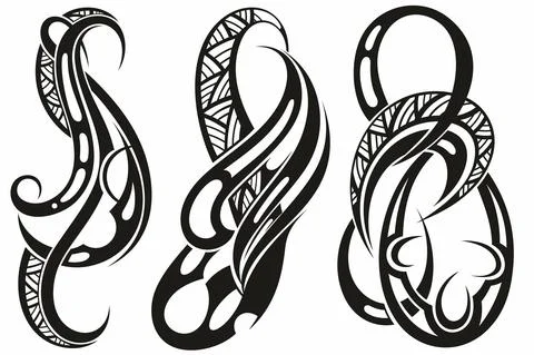 Tattoo design set . Vector illustration Stock Illustration