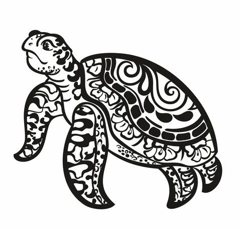 Tattoo design of turtle. Vector illustration Stock Illustration