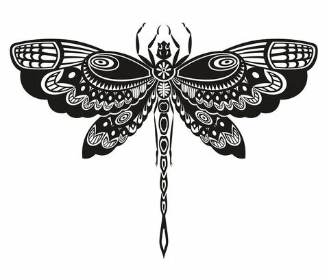 Tattoo  Dragonfly  design Stock Illustration
