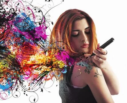 Tattoo draw Stock Photos