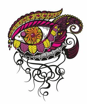 Tattoo eye bdesign.Vector illustration Stock Illustration
