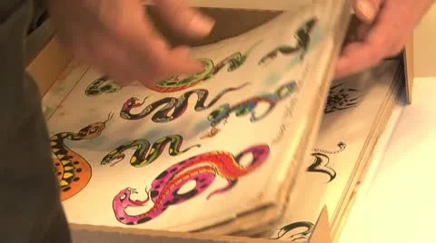 Tattoo flash - image plates - close ups Video stock 10604939