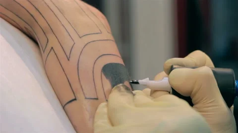 Tattoo on a hand Stock Footage 54659758
