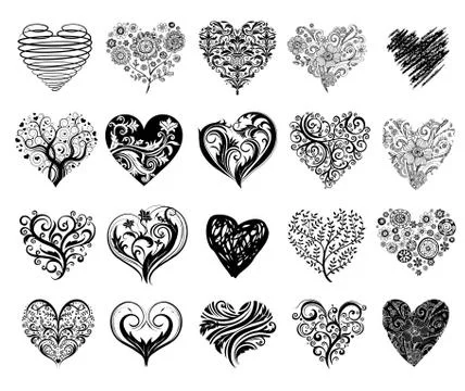 Tattoo hearts. Stock Illustration