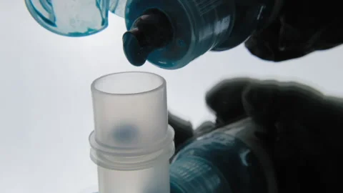 Tattoo ink in small jars Stock Footage 195960510