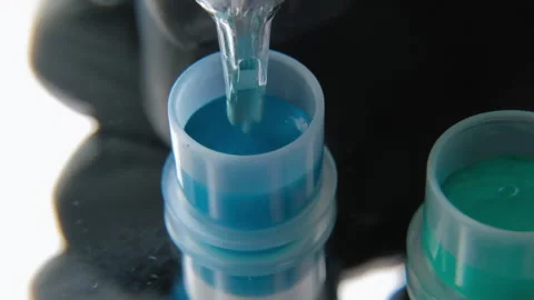 Tattoo ink in small jars Stock Footage 195962498