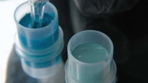 Tattoo ink in small jars Stock Footage 195962860