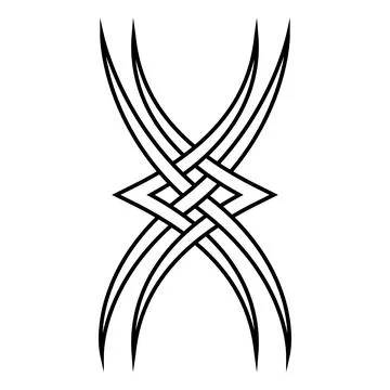 Tattoo logo intersecting stripes dragon claws, stock illustration Stock Illustration