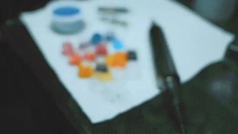 Tattoo machine and accessories close-up Stock Footage 85102452