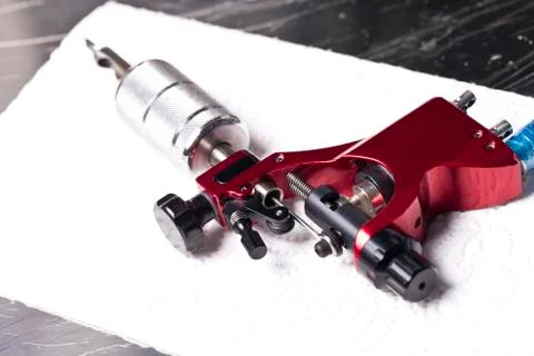 Tattoo machine closeup Foto stock