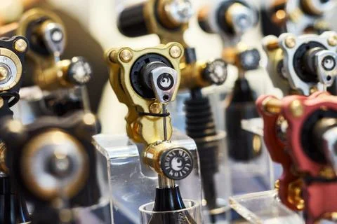 Tattoo machine exposition Stock Photos