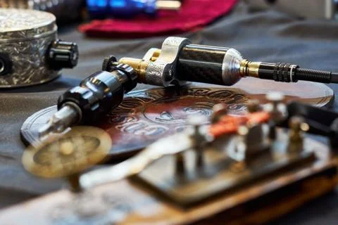 Tattoo machine exposition Stock Photos
