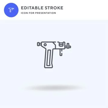 Tattoo Machine icon vector, filled flat sign, solid pictogram isolated on white Illustrazione stock