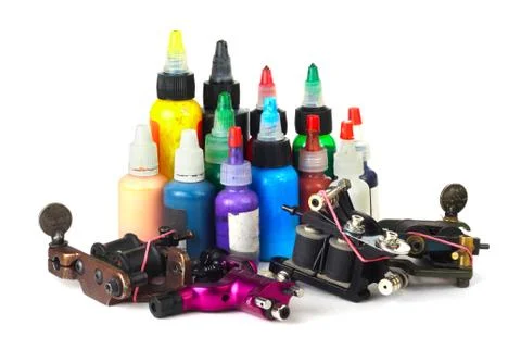Tattoo machine with ink Stock Photos