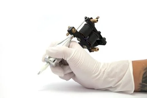 Tattoo machine isolated on white background Stock Photos