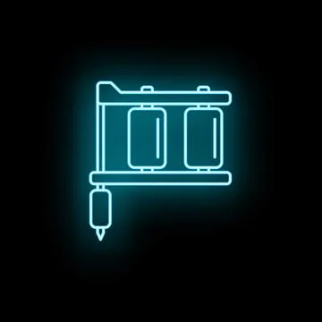 Tattoo machine neon outline icon illustration Stock-Illustration