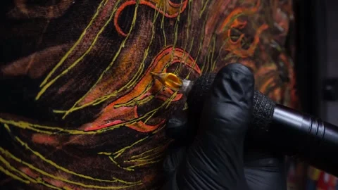 Tattoo machine painting Stock-Footage 327391474