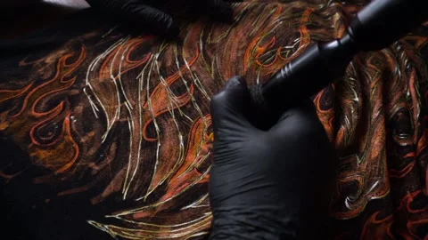 Tattoo machine painting Stock Footage 327391923