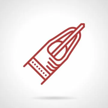 Tattoo machine tip red line vector icon Stock Illustration