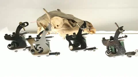 Tattoo machines Skull Stock Footage 12310140