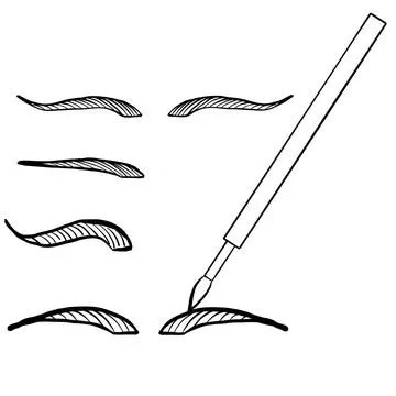 Tattoo master, tattoo master, permanent tattoo master, eyebrow tattoo, eyebrows  Stock Illustration