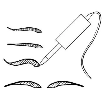 Tattoo master, tattoo master, permanent tattoo master, eyebrow tattoo, eyebrows  Stock Illustration