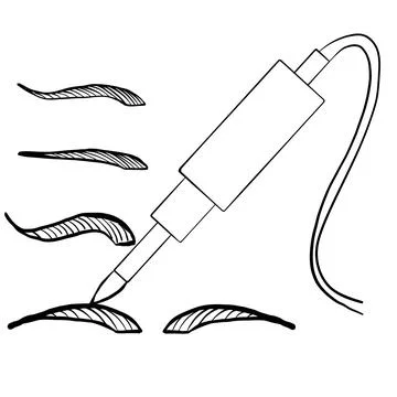 Tattoo master, tattoo master, permanent tattoo master, eyebrow tattoo, eyebrows  Stock Illustration