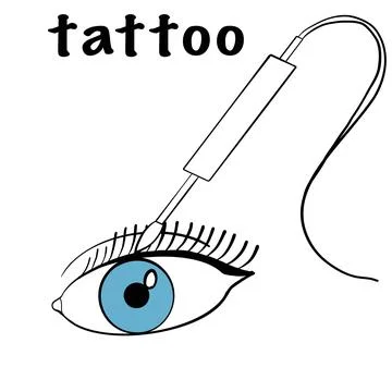 Tattoo master, tattoo master, permanent tattoo master, tattooing of the intersti Stock Illustration
