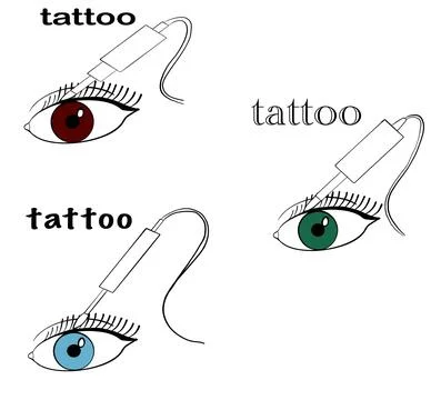 Tattoo master, tattoo master, permanent tattoo master, tattooing of the intersti Stock Illustration