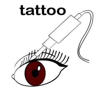 Tattoo master, tattoo master, permanent tattoo master, tattooing of the intersti Stock Illustration