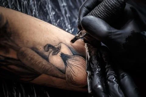Tattoo master works Stock Photos
