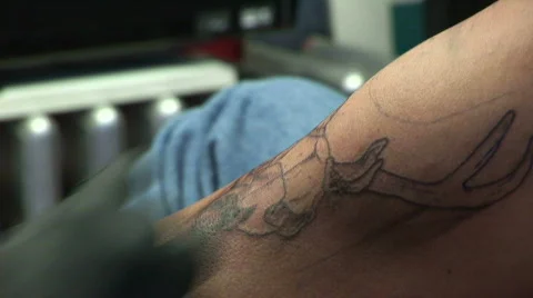 Tattoo outline up close Stock Footage 120987