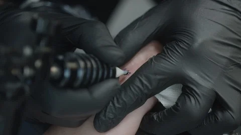 Tattoo Package 1 | process of making tattoo on hand wrist Stock Footage 117058131