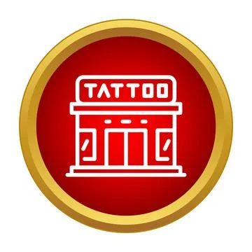 Tattoo parlor building icon vector sign Ilustración de archivo